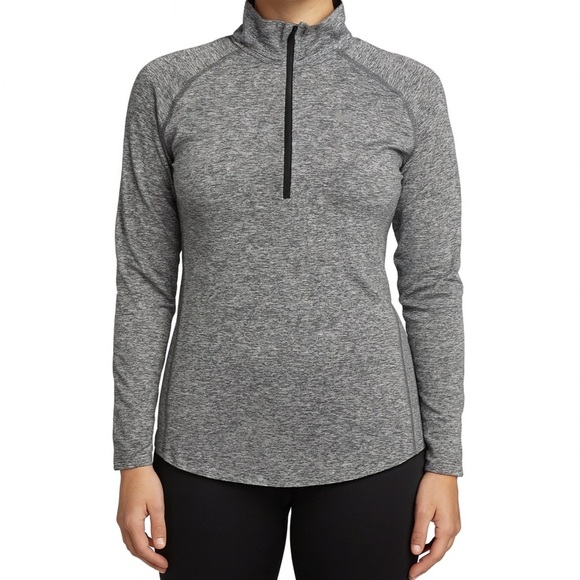 Nike Dri-Fit Size Medium Heathered Grey 1/4 Zip Pullover Top. - Picture 1 of 7